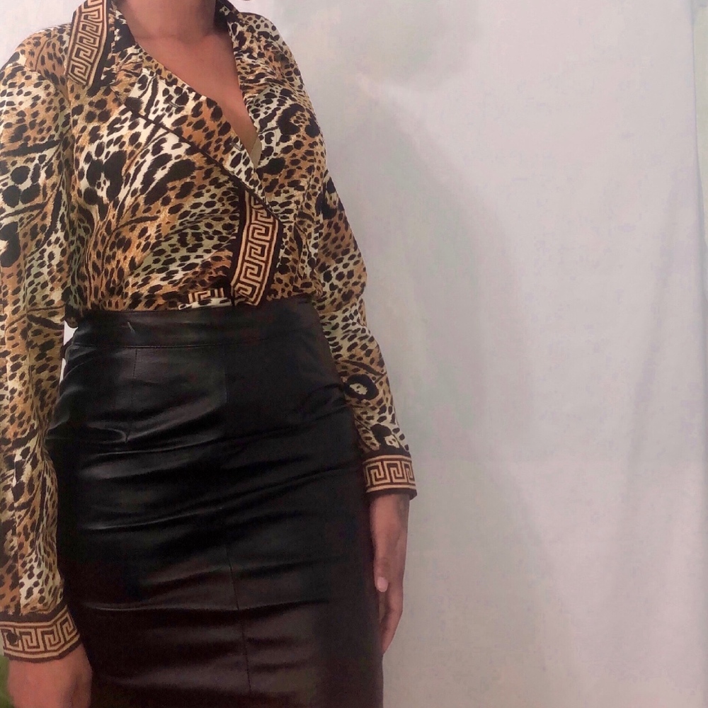 Oversized Animal Print Top